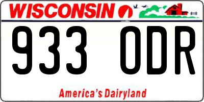 WI license plate 933ODR