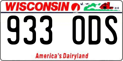 WI license plate 933ODS