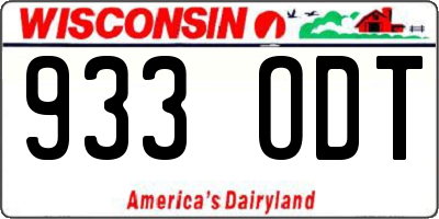 WI license plate 933ODT