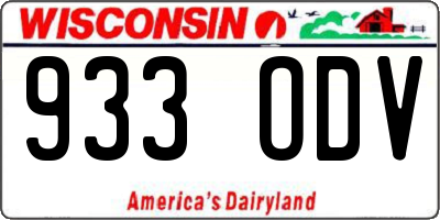 WI license plate 933ODV