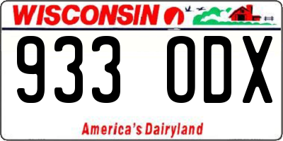 WI license plate 933ODX