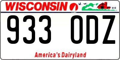 WI license plate 933ODZ