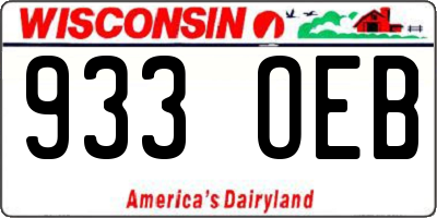 WI license plate 933OEB