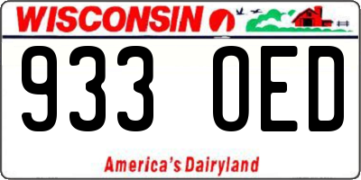 WI license plate 933OED