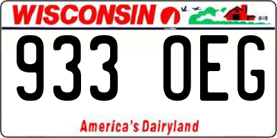 WI license plate 933OEG