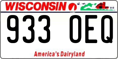 WI license plate 933OEQ