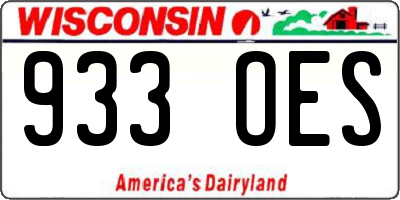 WI license plate 933OES