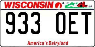WI license plate 933OET