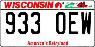 WI license plate 933OEW