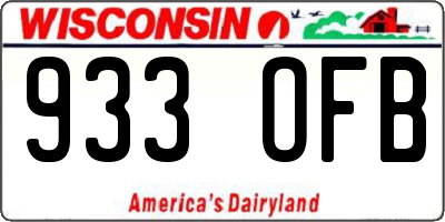 WI license plate 933OFB