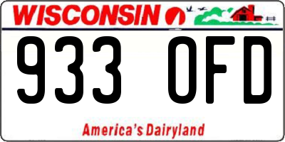 WI license plate 933OFD