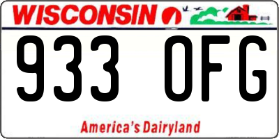 WI license plate 933OFG