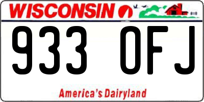 WI license plate 933OFJ