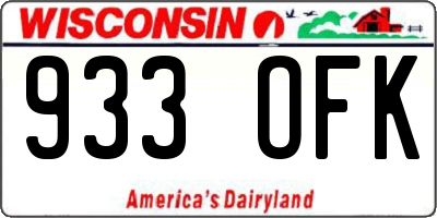 WI license plate 933OFK