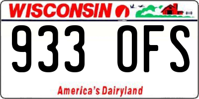 WI license plate 933OFS