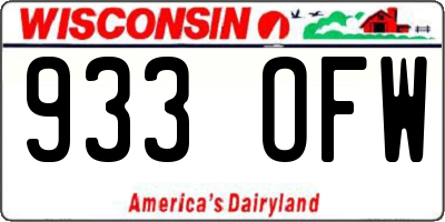 WI license plate 933OFW
