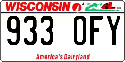 WI license plate 933OFY