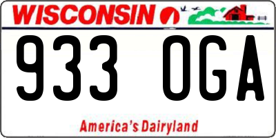 WI license plate 933OGA