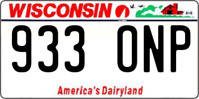WI license plate 933ONP