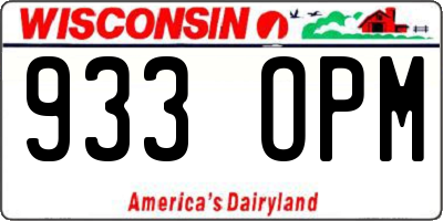 WI license plate 933OPM