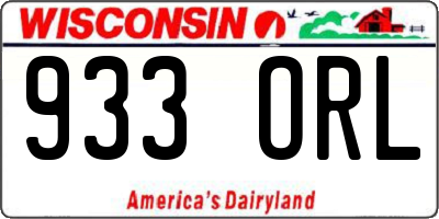WI license plate 933ORL