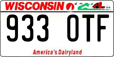 WI license plate 933OTF