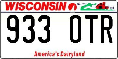 WI license plate 933OTR