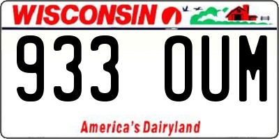 WI license plate 933OUM