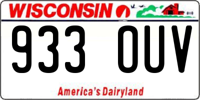WI license plate 933OUV
