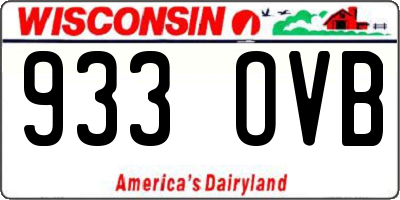 WI license plate 933OVB