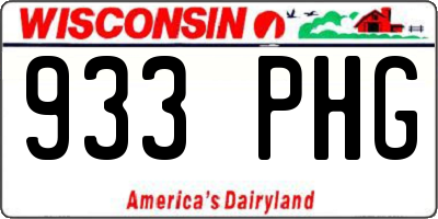 WI license plate 933PHG