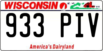 WI license plate 933PIV