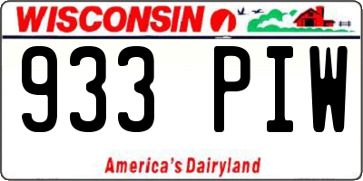 WI license plate 933PIW