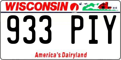 WI license plate 933PIY
