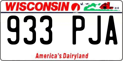 WI license plate 933PJA