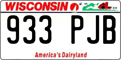 WI license plate 933PJB