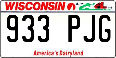 WI license plate 933PJG