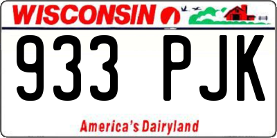 WI license plate 933PJK