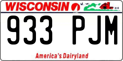 WI license plate 933PJM