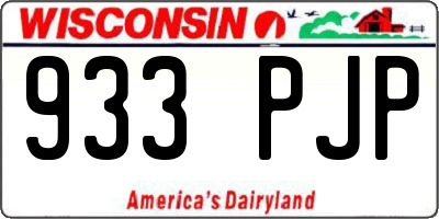 WI license plate 933PJP