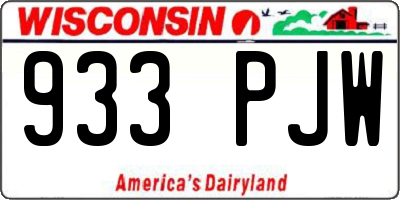 WI license plate 933PJW