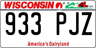 WI license plate 933PJZ