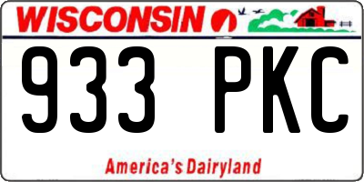WI license plate 933PKC