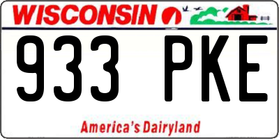 WI license plate 933PKE