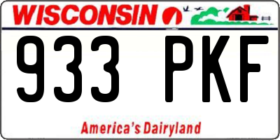 WI license plate 933PKF