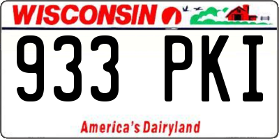 WI license plate 933PKI