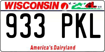 WI license plate 933PKL