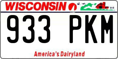 WI license plate 933PKM