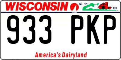 WI license plate 933PKP