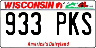 WI license plate 933PKS